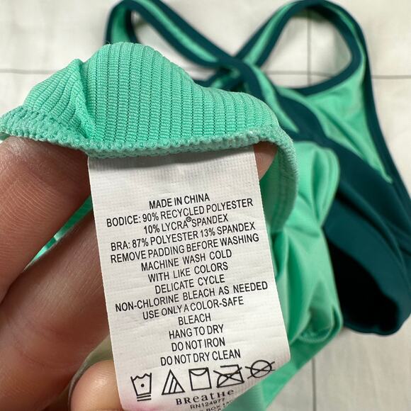 Prana Top Womens Small Green Gabrielle Yoga Tank Athletic Stretch Bra Active Gym - Picture 4 of 7